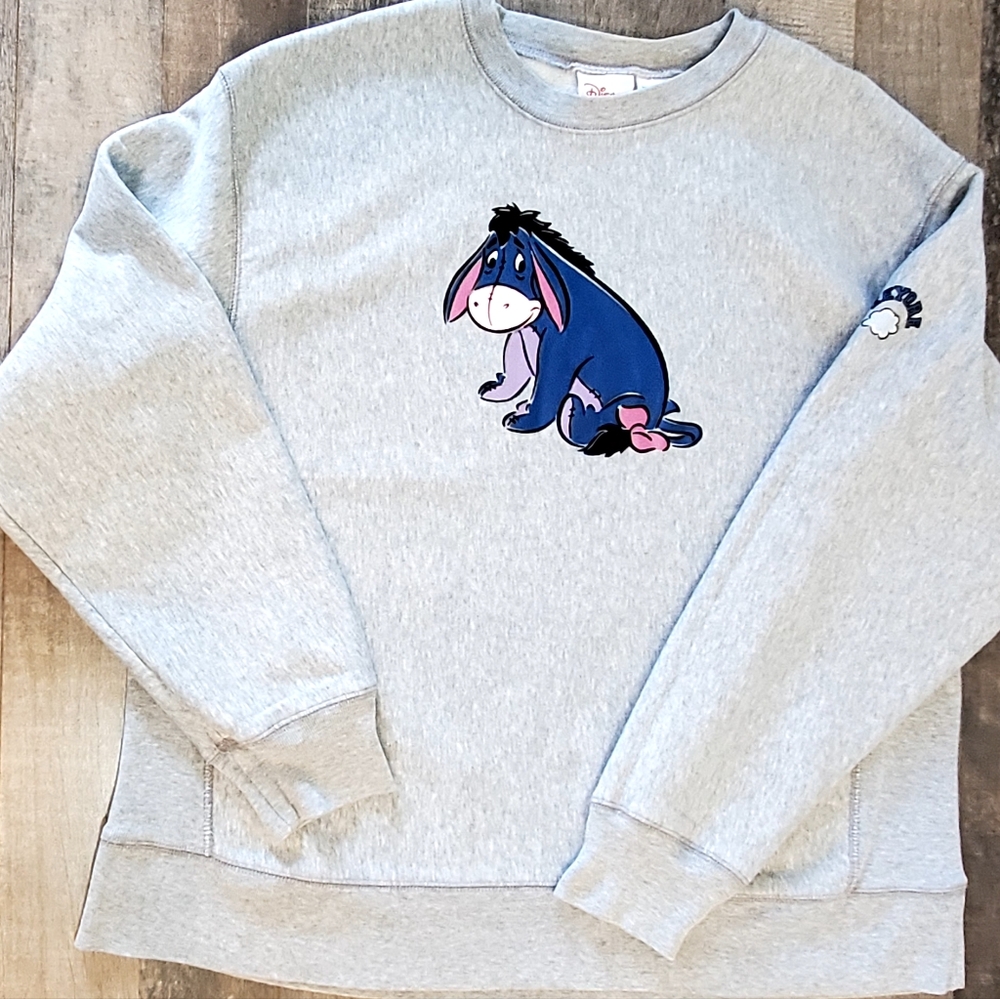 Disney Vintage Eeyore Winnie the Pooh Grey Heavy Sweatshirt, Wm XL, NEARLY NEW!